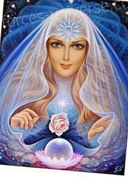 La mère divine tient la vision de la terre de Nova